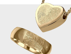 Fingerprint ashes jewellery