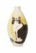 Hand painted urn 'Cat' black/white