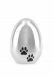 Silver coloured micro keepsake ashes urn 'Pawprints'