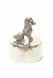 Pewter Poodle cremation ashes urn