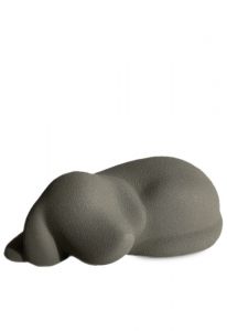 Pet cremation ashes urn 'Lying dog' grey