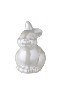 Rabbit urn glossy white