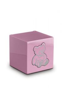 Pink baby urn with Teddybear