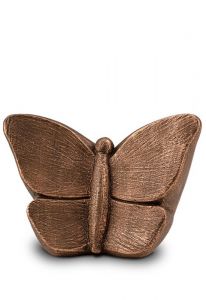 Small ceramic art urn for ashes Butterfly | bronze color