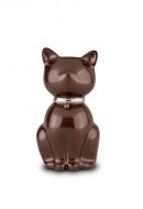 Cat urn black with Swarovski crystal